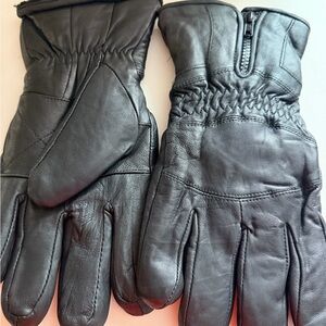 Elegant Black 100% Leather Men's Gloves